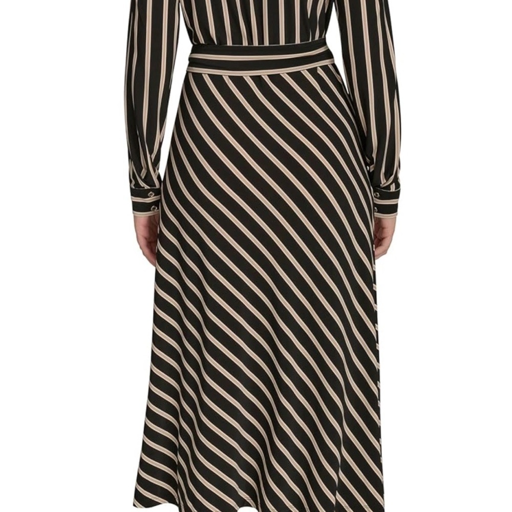 Tommy Hilfiger Black and Cream Striped Long Sleeve Dress - Picture 7 of 7